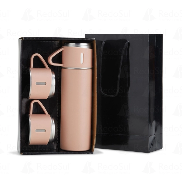 Kit de garrafa térmica personalizado 450 ml com duas tampas extras Kit de garrafa térmica personalizado 450 ml com duas tampas extras